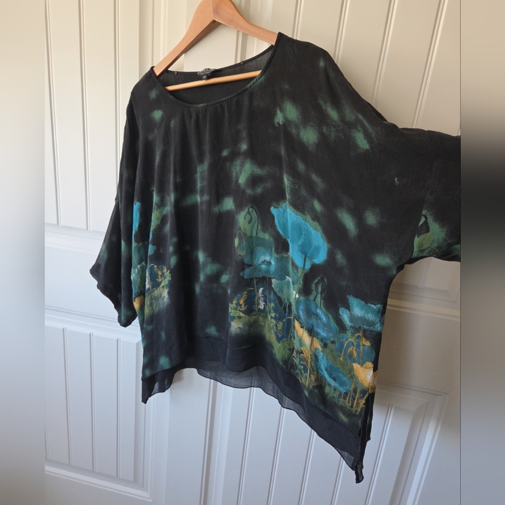 Citron Santa Monica Silk Lagenlook Top 2X Plus Size